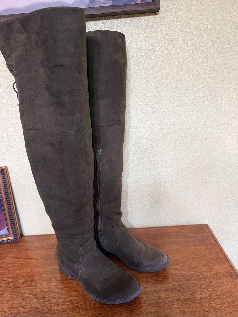Women's Tall Over-the-Knee Suede Boots - Dark Green